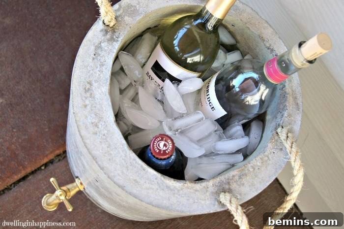 Concrete Cooler Bucket for Outdoor Beverages