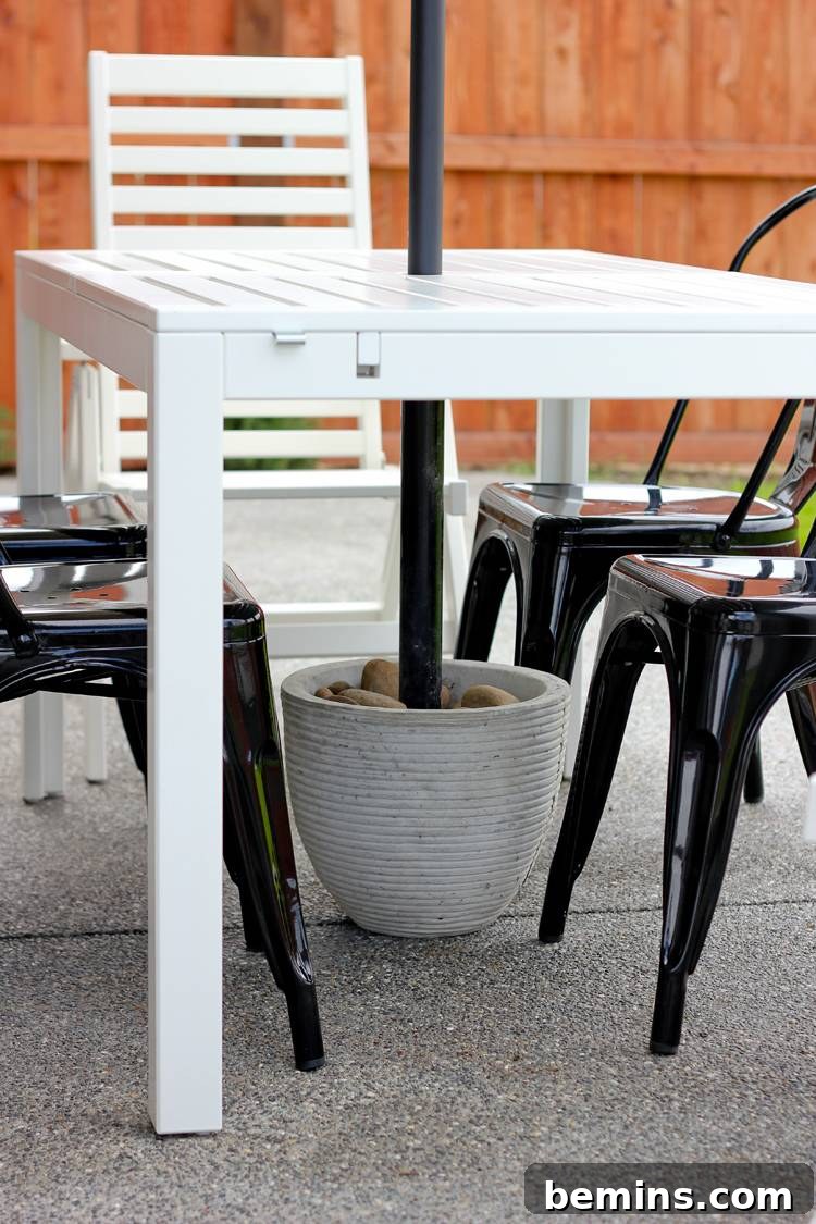 Stylish Concrete Patio Umbrella Base