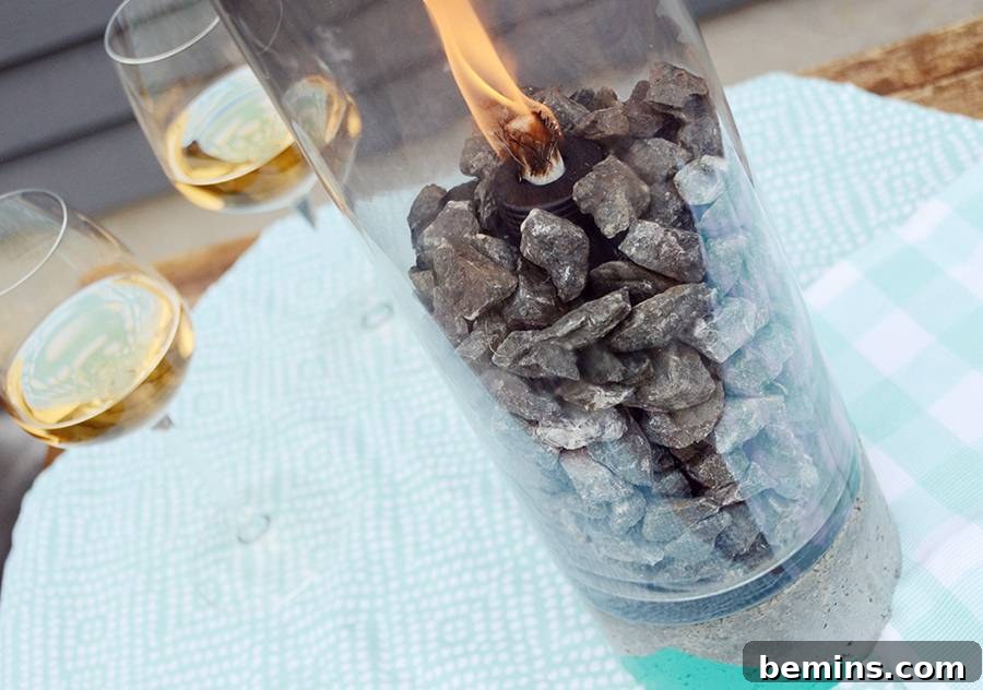 DIY Backyard Fire Pit Column 12 Finished DIY Concrete Fire Column