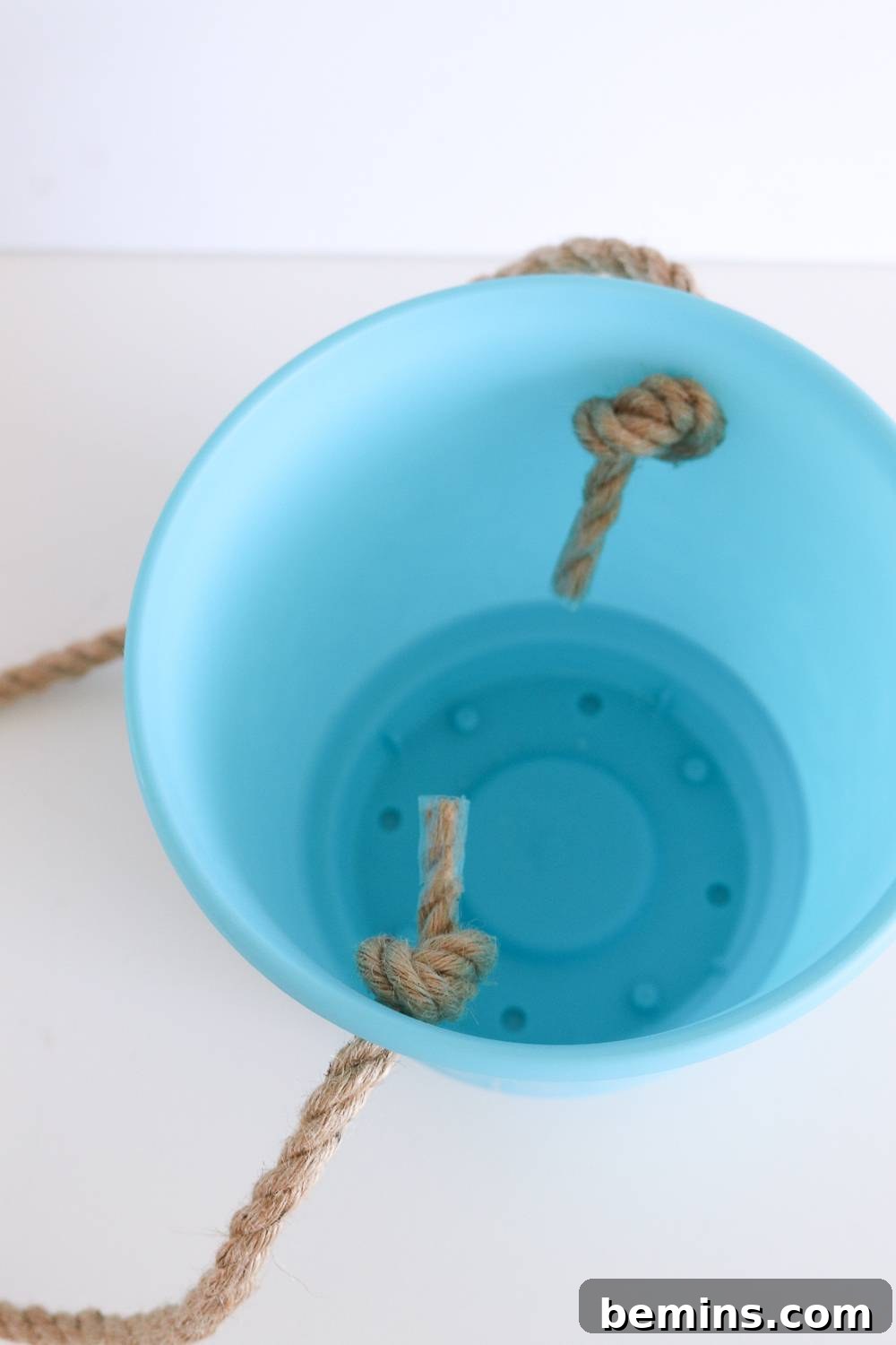 Securing the Rope Handle for a Sturdy DIY Easter Basket