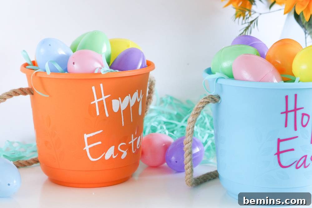 Customizing Your DIY Easter Baskets with Paint and Vinyl