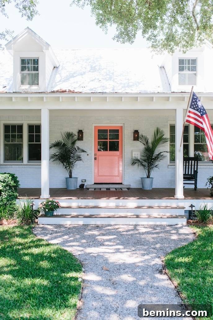 Peach Front Door
