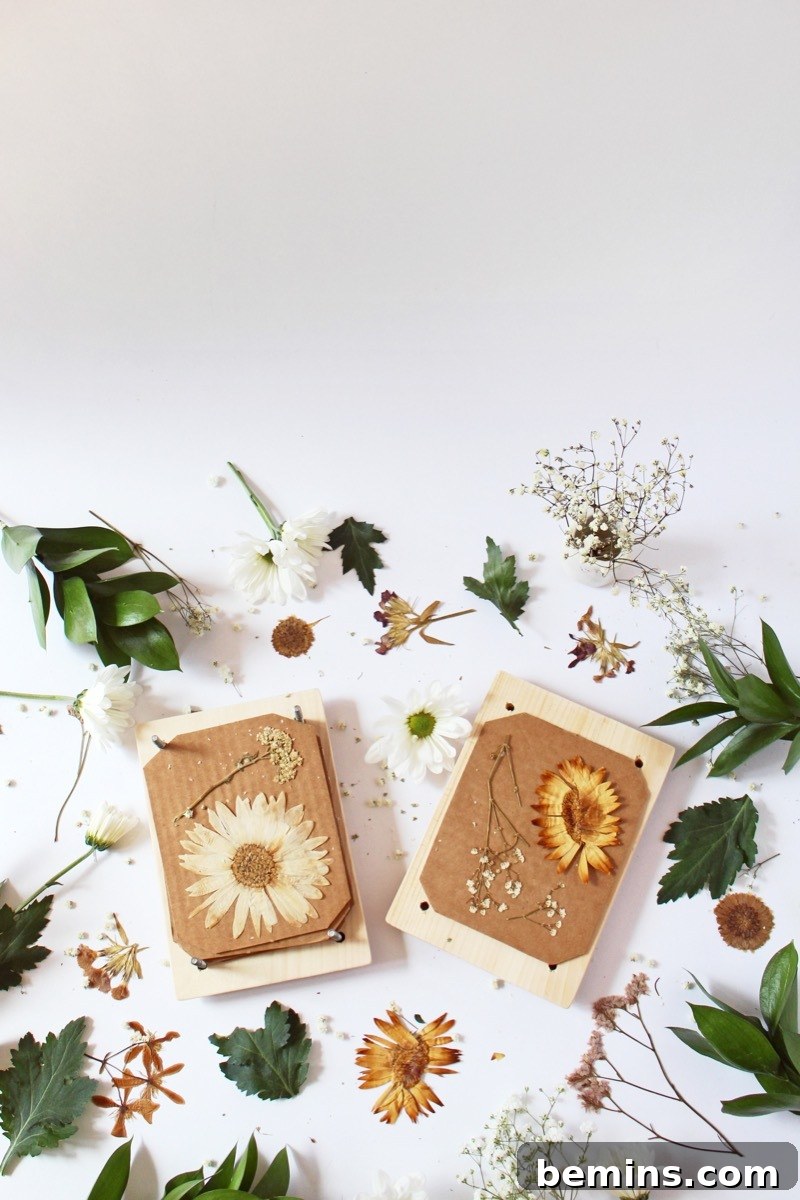 DIY flower press from wood and bolts
