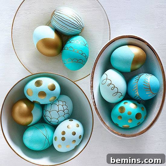 Gold Paint Pen Easter Eggs - Simple Elegance