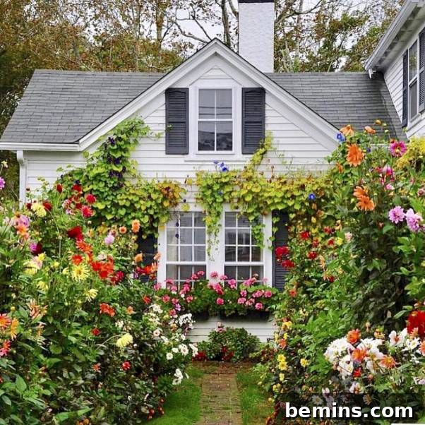 Happiest home exterior with shabby-chic charm and inviting details by Kristy Wicks on Instagram