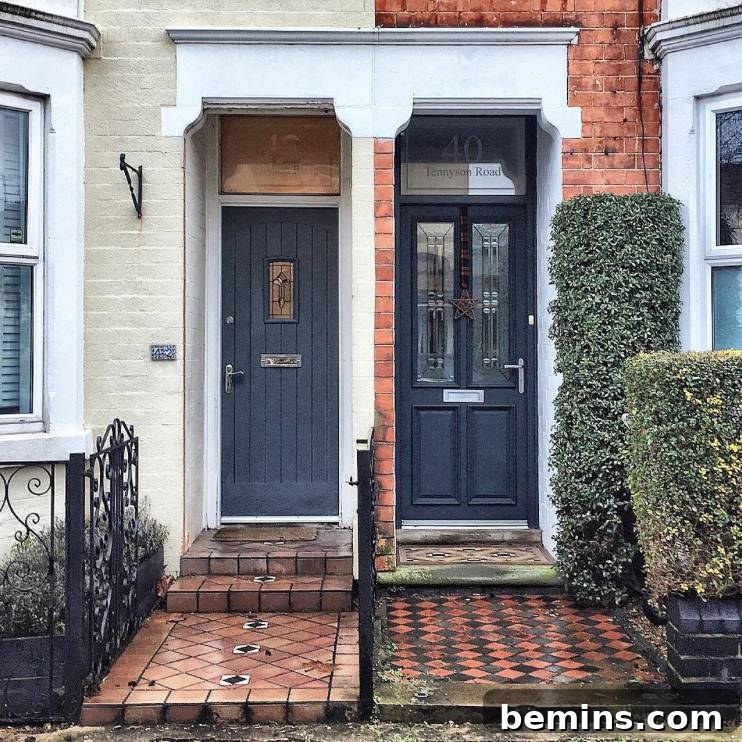 Picturesque British brick home exterior with charming details, often featuring pets, by B. Wildered on Instagram
