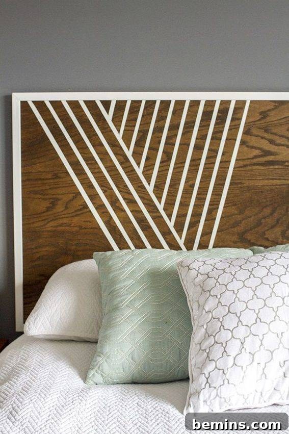 Unexpected Furniture Painting Ideas 13 Paint a Modern Graphic on your Headboard