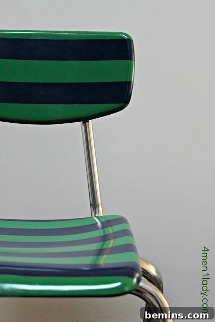 Unexpected Furniture Painting Ideas 15 Striped Metal Desk Chair