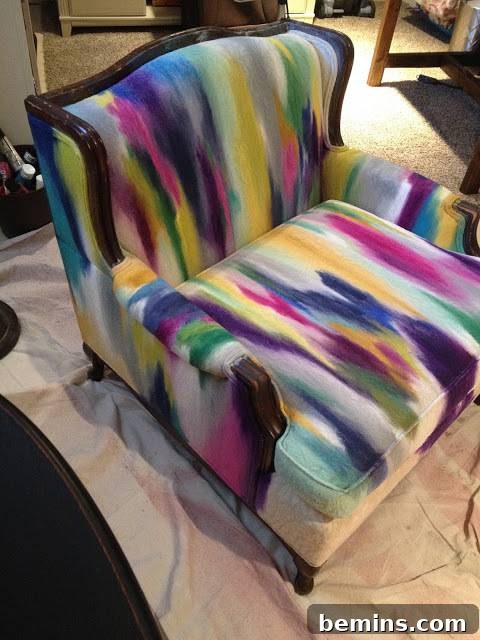 Unexpected Furniture Painting Ideas 19 Artistically Painted Upholstered Chair