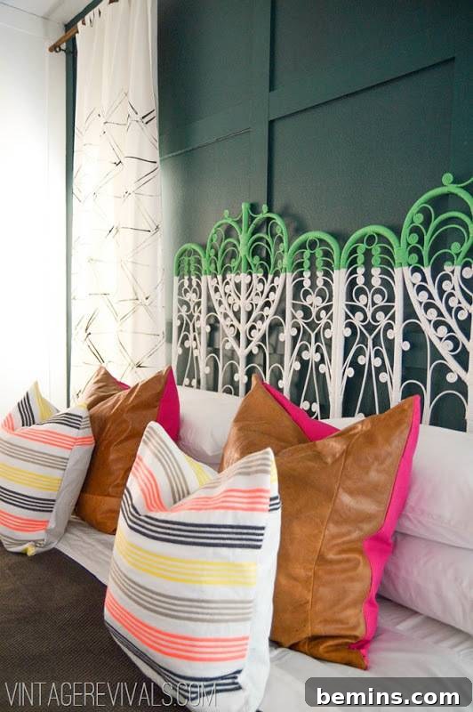 Unexpected Furniture Painting Ideas 6 Dipped Wicker Headboard