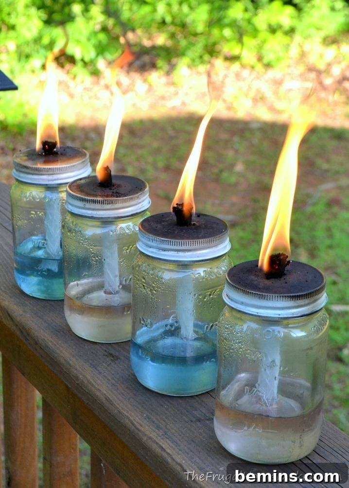 DIY Mason Jar Tiki Torches