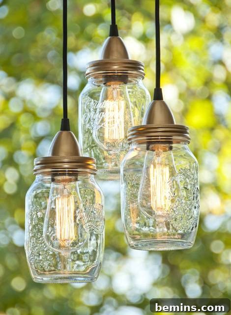 DIY Electric Mason Jar Outdoor Lights