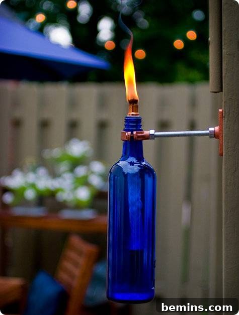 DIY Recycled Wine Bottle Torch