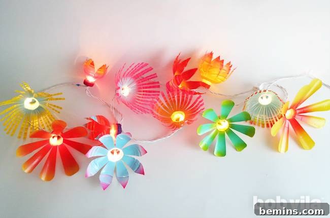 DIY Colorful Water Bottle String Lights