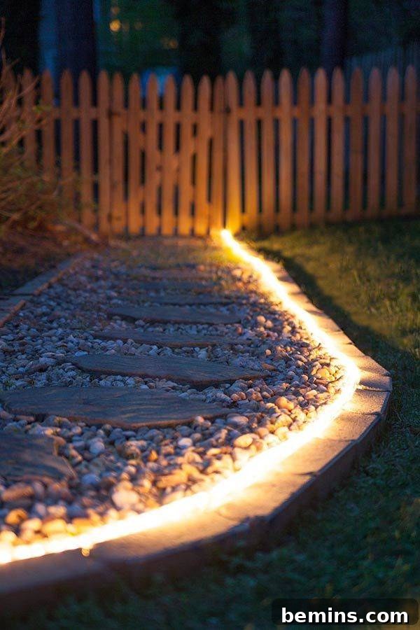 DIY Rope Lighting Pathways