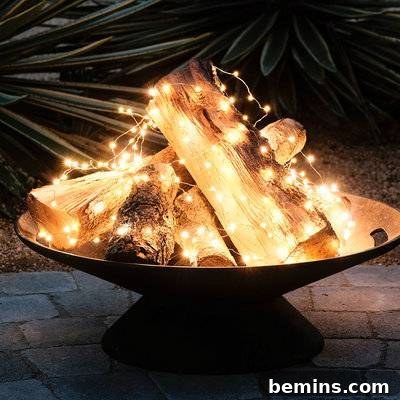 DIY Faux Fire Pit Lighting