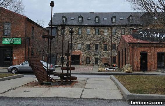 Mt. Washington Mill in Baltimore, MD, transformed into luxury shops.