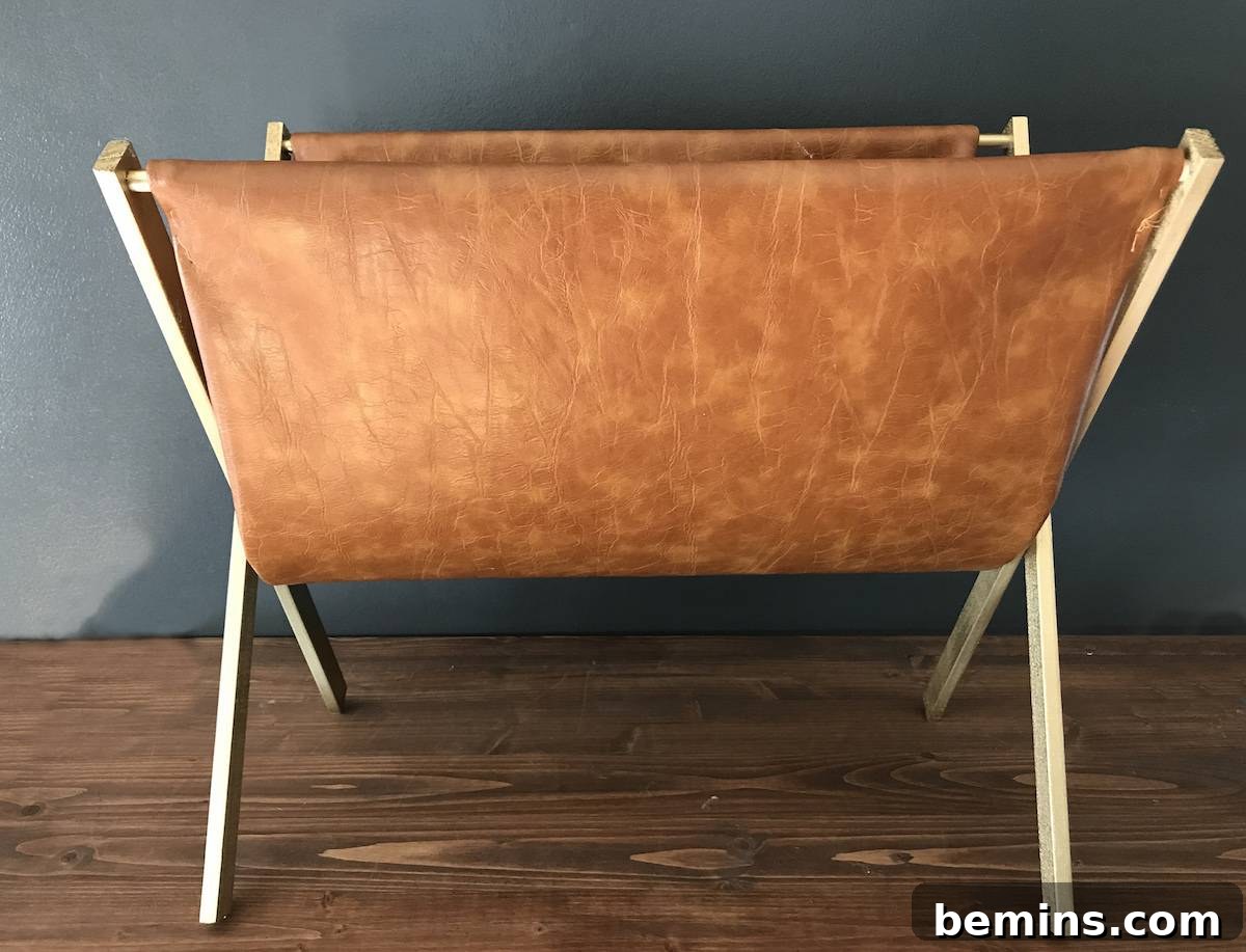 From Laundry to Literature: Upcycling Your Drying Rack into a Chic Magazine Holder 27 Finished Leather Magazine Rack