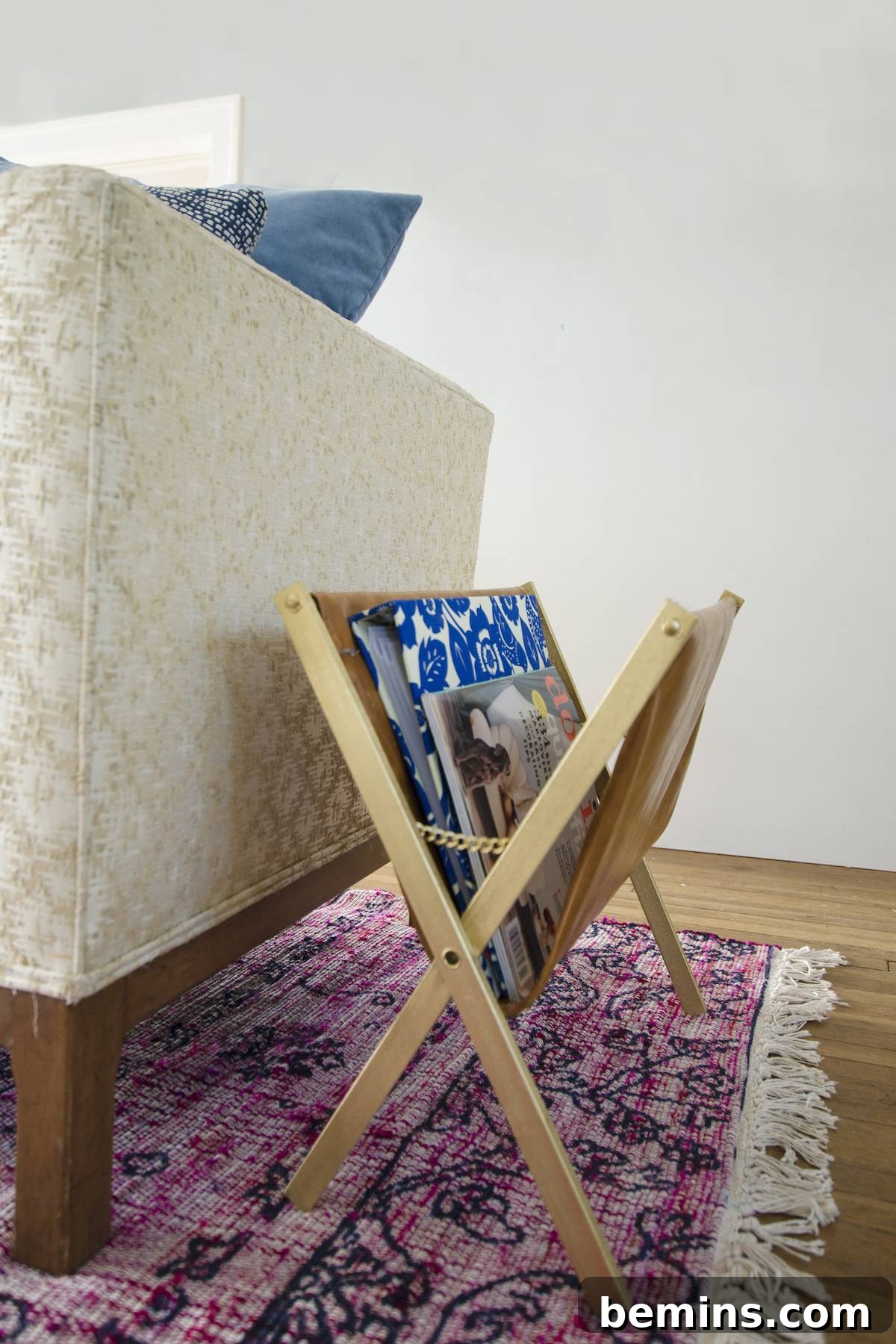 From Laundry to Literature: Upcycling Your Drying Rack into a Chic Magazine Holder 29 DIY Leather Magazine Rack in Living Room