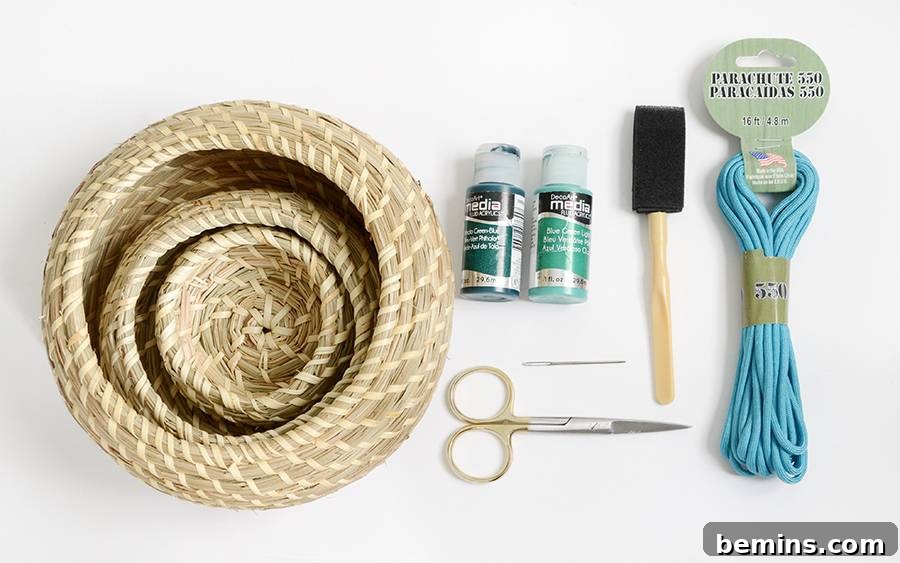 Materials for the IKEA Hanging Planter Hack