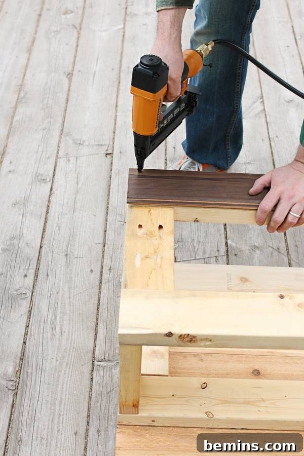 Nailing planter box together