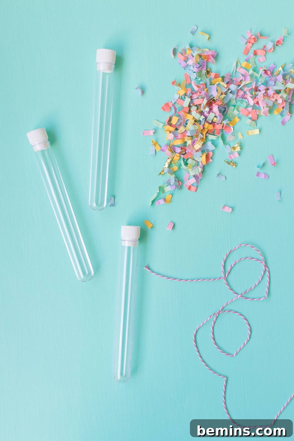 Materials needed for DIY Confetti Wedding Favors.