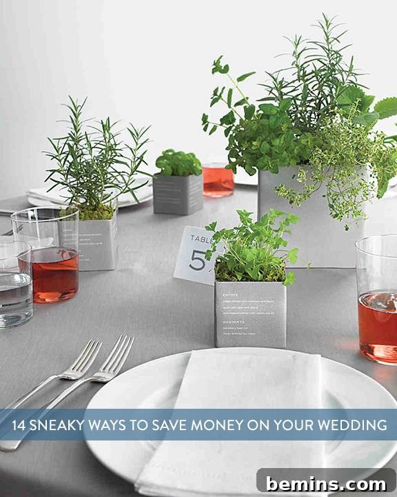 Elegant table setting at a wedding, demonstrating that a beautiful and memorable wedding can be achieved on a budget with careful planning.