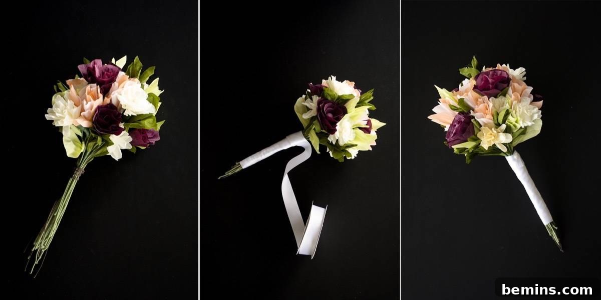 How to wrap a wedding bouquet