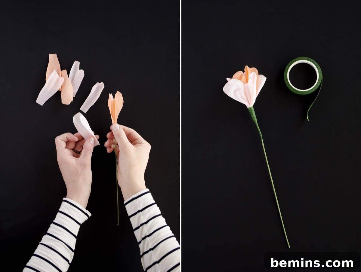 How to make a crepe paper peony