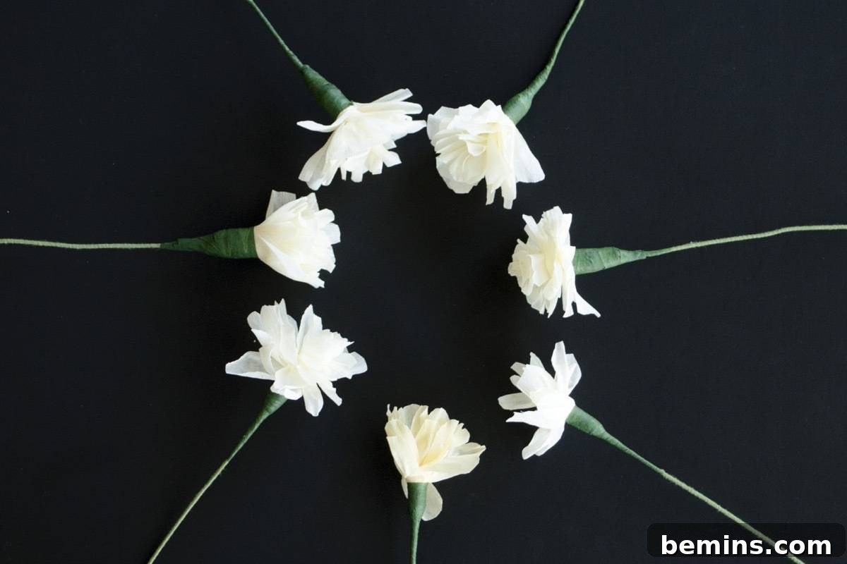 Making fake carnations