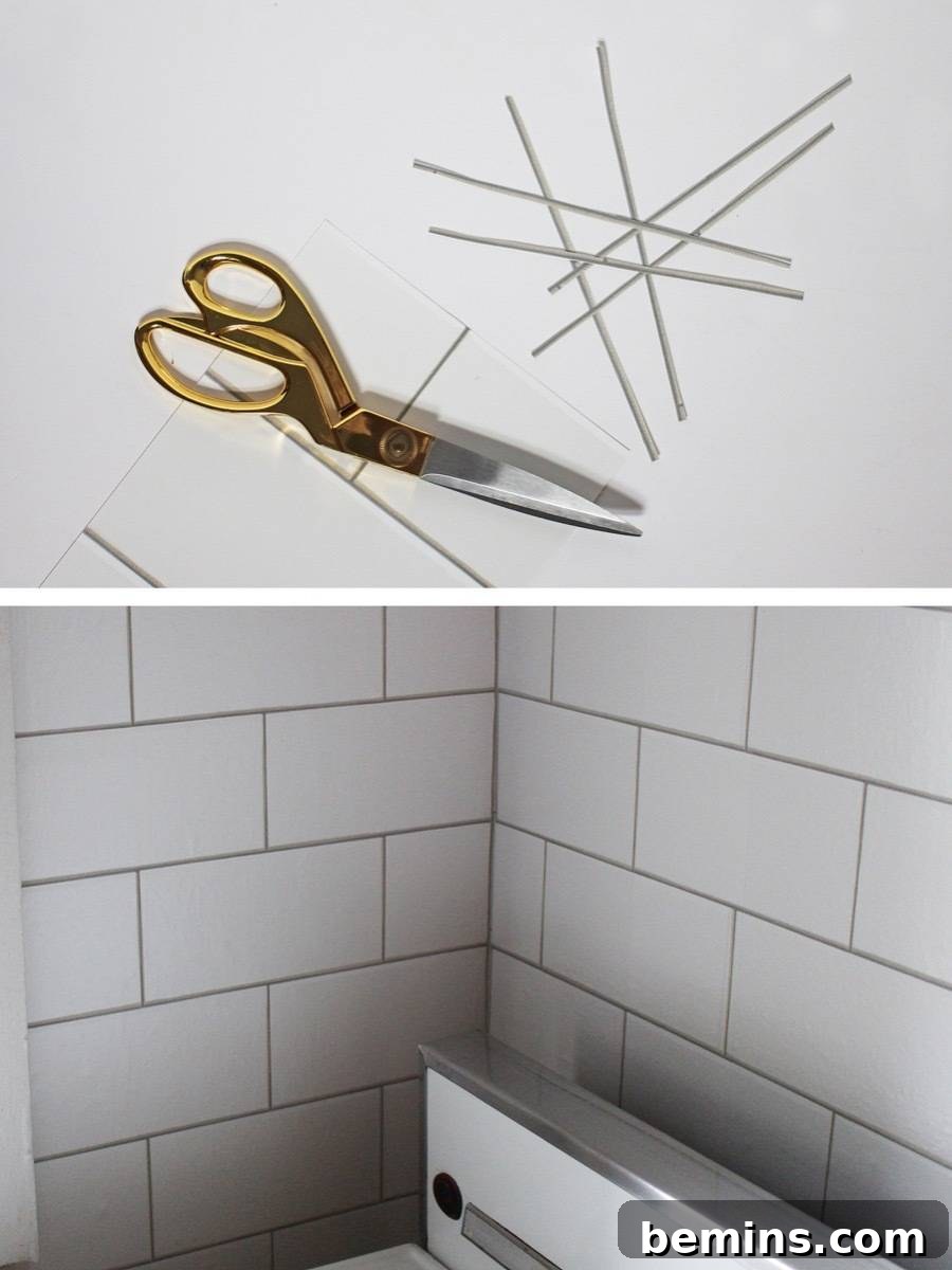 How to install removable wallpaper into your rental kitchen: Step 4