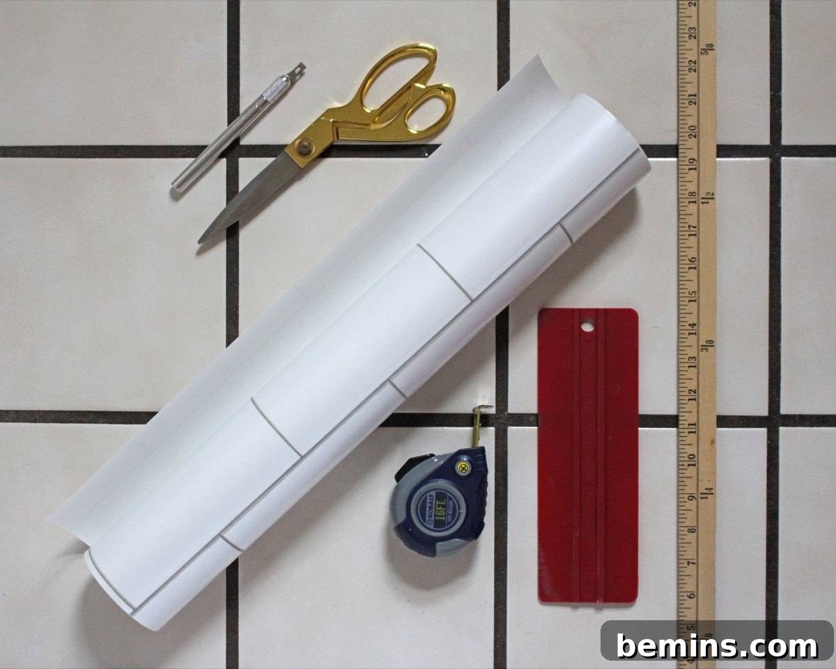 Materials needed to create a faux backsplash