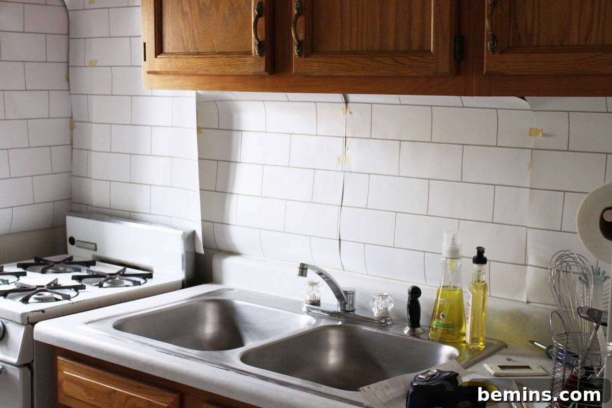 How to install removable wallpaper into your rental kitchen: Step 1