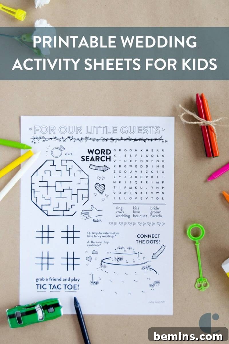 Keep little hands busy with this printable wedding puzzle page - free download!