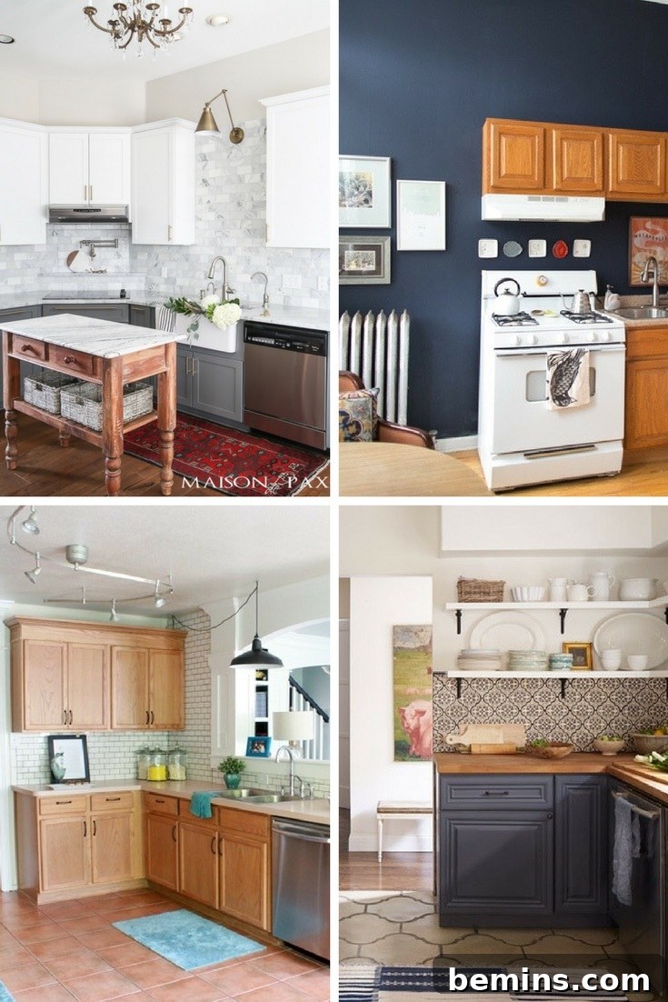 Kitchen with upgraded builder-grade cabinets