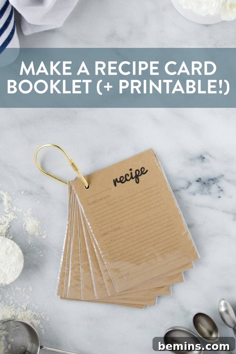 Craft a Personalized Recipe Organizer 10 Share this DIY key ring recipe card project on Pinterest for kitchen organization inspiration