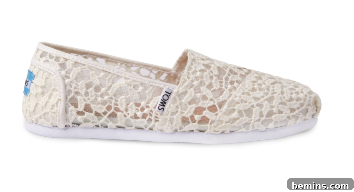 TOMS White Lace Wedding Shoes