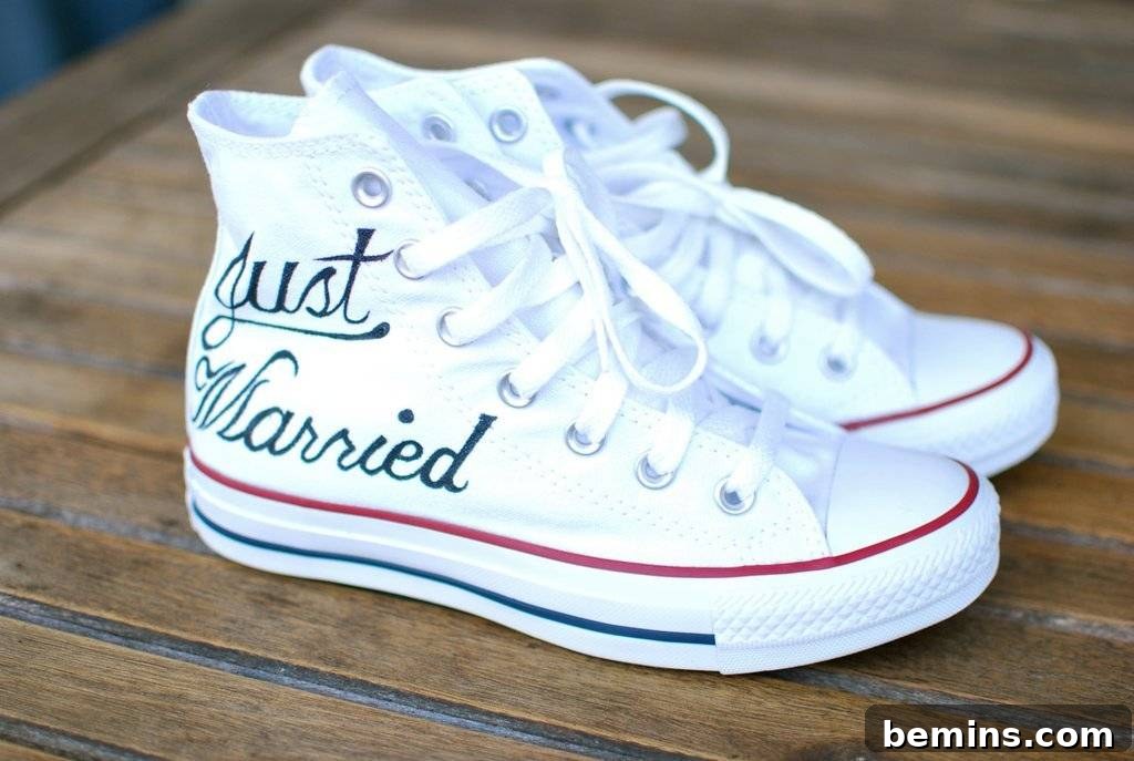 Hand Painted Just Married Converse