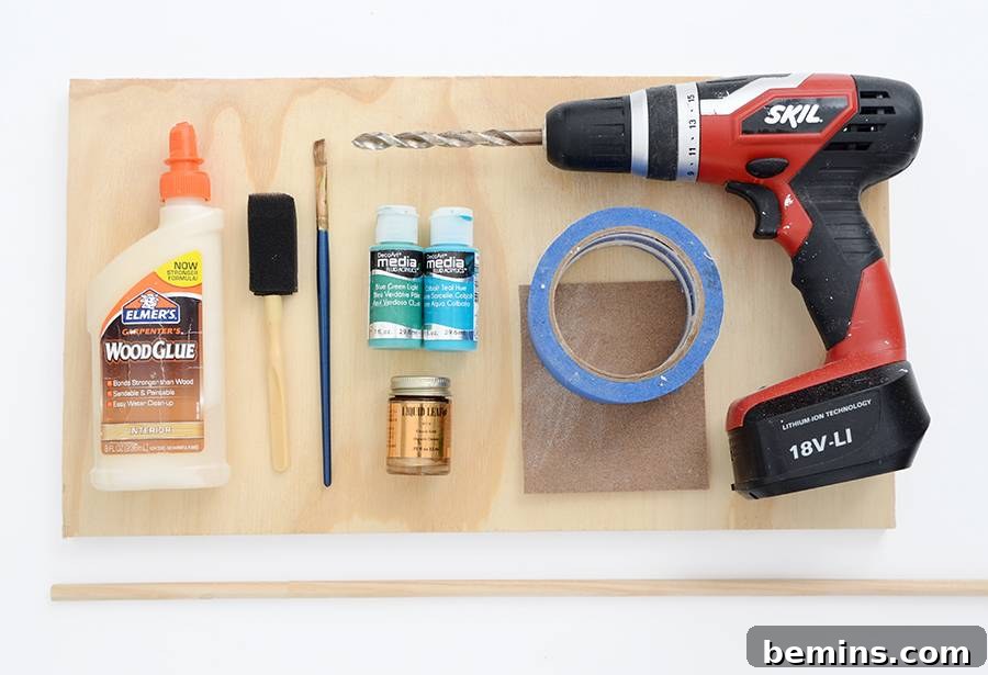 Materials for DIY Wooden Shelf Organizer