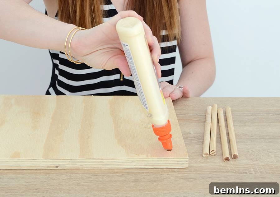 Attaching Dowel Rods with Wood Glue