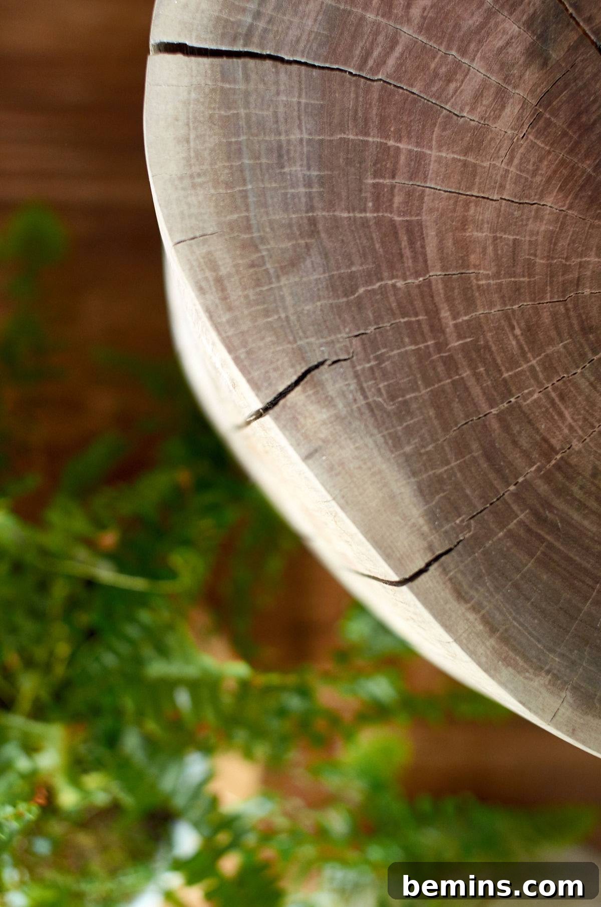 A Stunning Walnut Stump Side Table: Effortless DIY Guide 12 Rounded wooden table top with small cracks