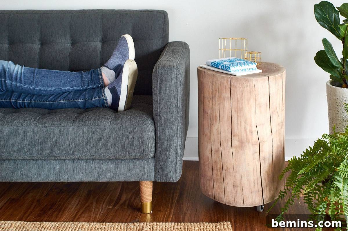 A Stunning Walnut Stump Side Table: Effortless DIY Guide 5 Sanding and finishing the walnut stump side table