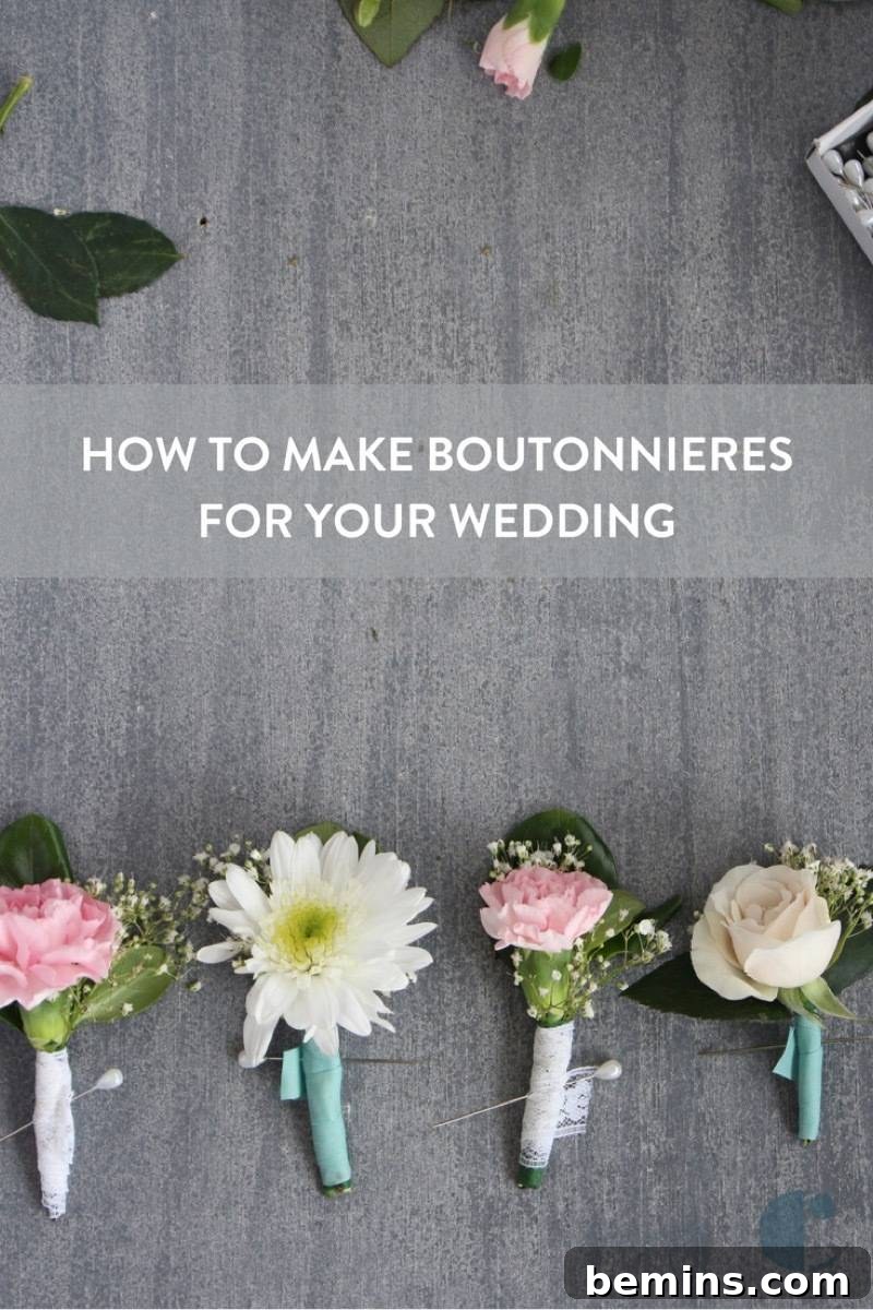 Mastering the Boutonniere Before Your Wedding 12 Learn how to craft unique and simple DIY boutonnieres