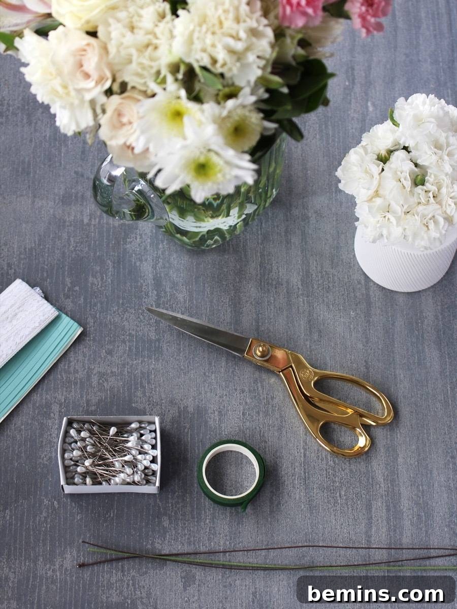 Mastering the Boutonniere Before Your Wedding 4 What you'll need to make a boutonniere