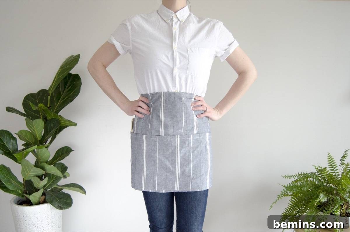 Make a linen half apron in half an hour