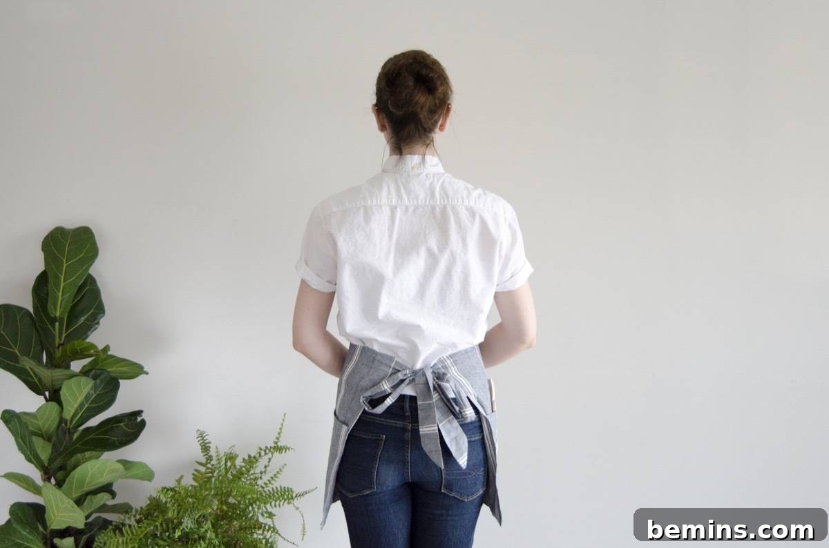 Make a linen half apron in half an hour