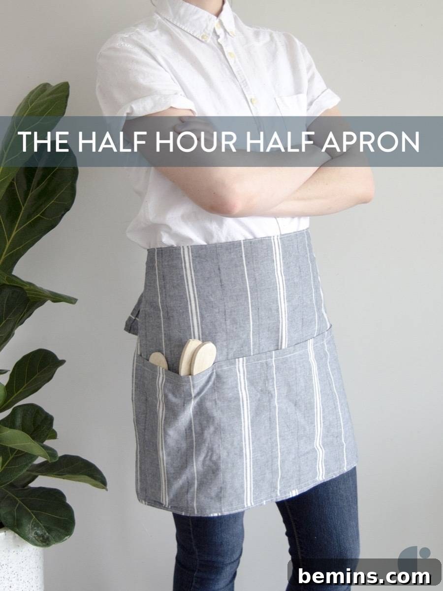 Half Apron Tutorial: If you have 30 minutes, you can make this short apron. 