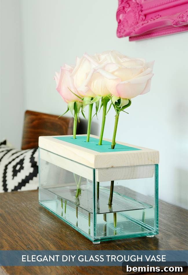 Share Your DIY Glass Trough Vase Project on Pinterest