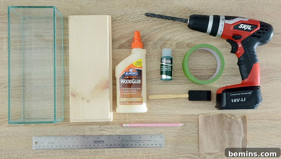 Materials for DIY Glass Trough Vase