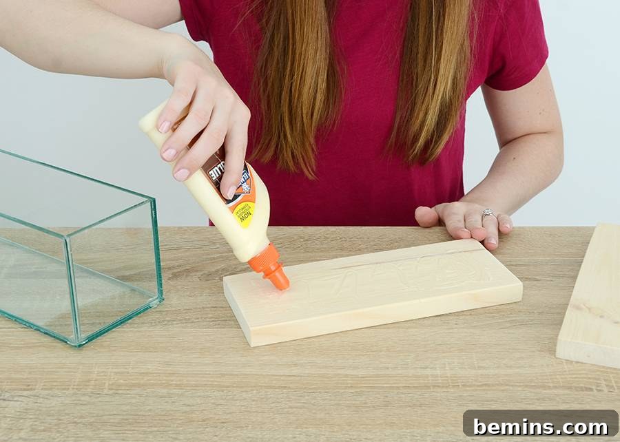 Preparing the Wood Pieces for the DIY Vase
